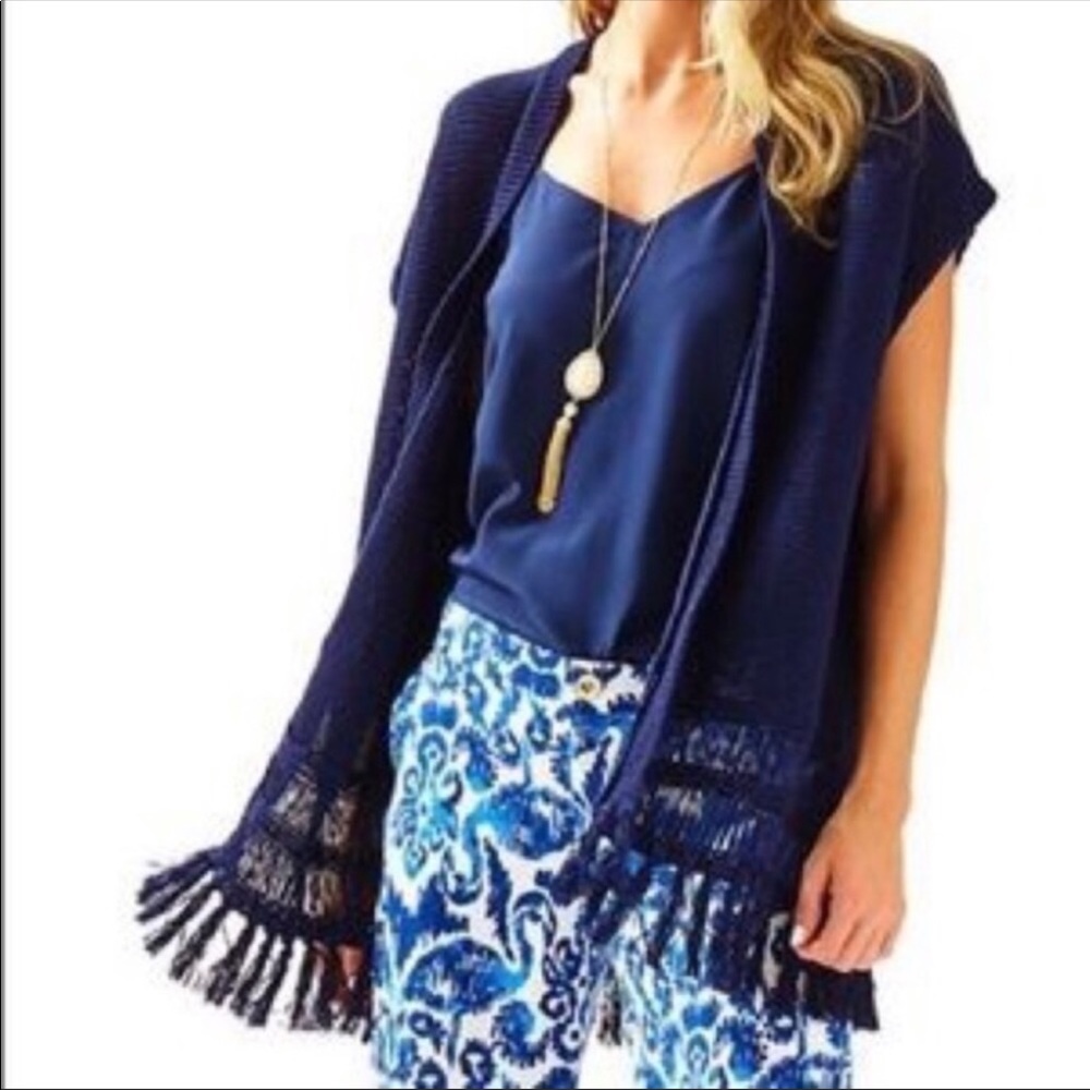 Brand new navy Lily Pulitzer Bedford Cardigan L